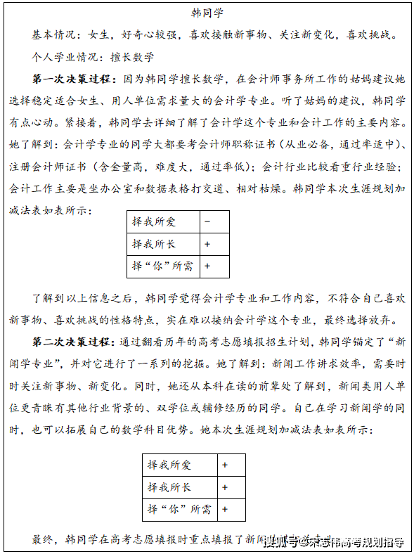 生涯规划“加减法” 助力决策高考志愿