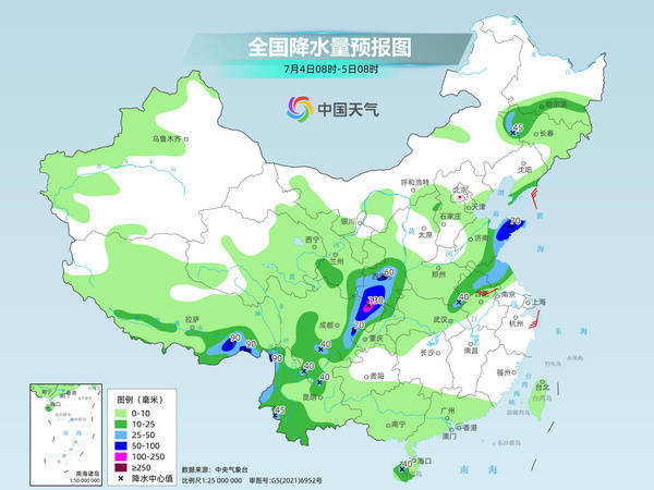 山东河南等地有较强降雨，南方高温闷热天气加强