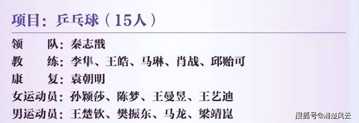 国乒参加中国体育代表团成立大会，邱贻可进奥运名单，莎莎有福了