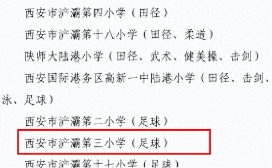 西安市浐灞第三小学被命名为“西安市体育传统特色学校”